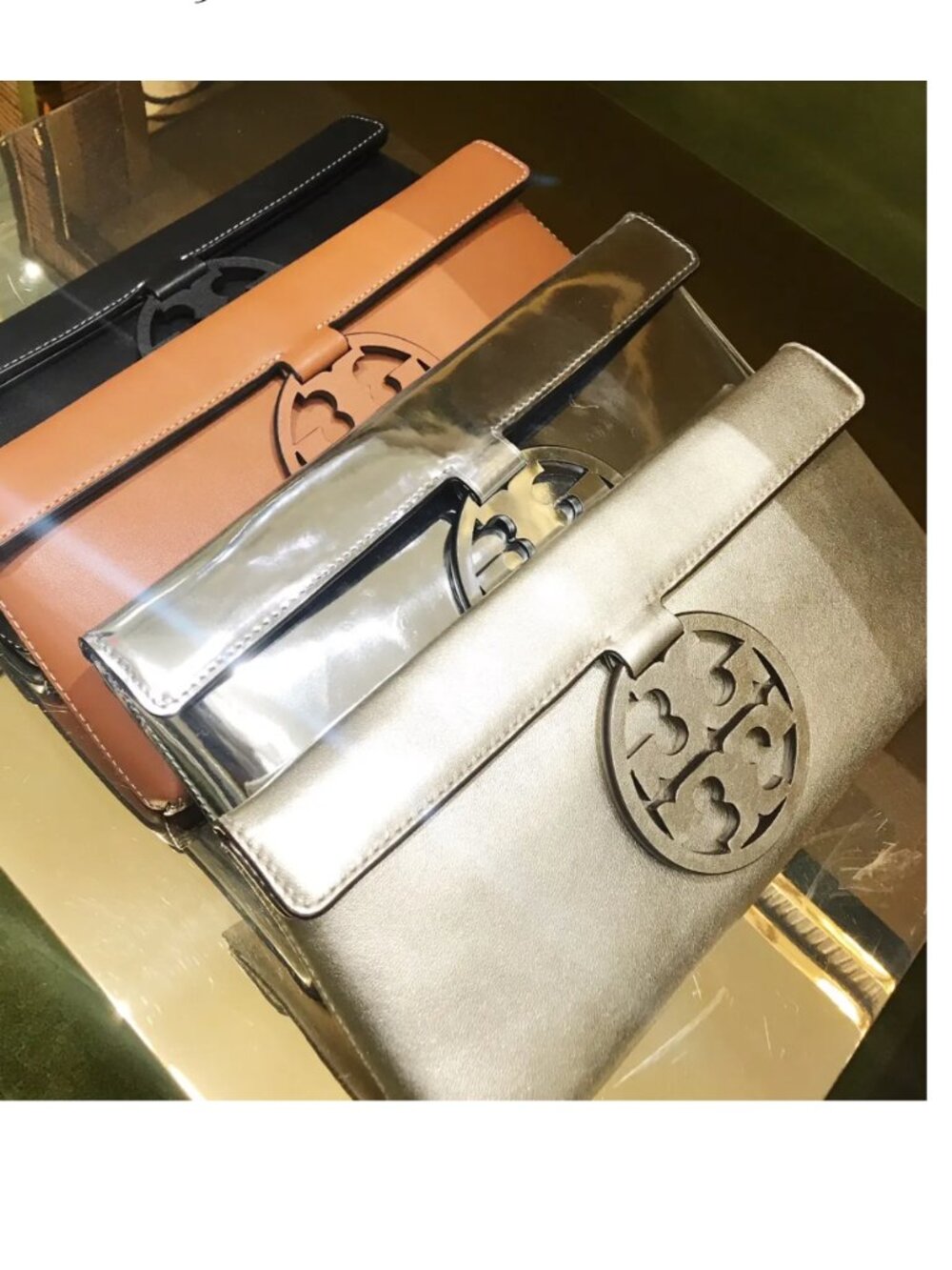 Tory Burch Gold Miller Clutch "NEW"